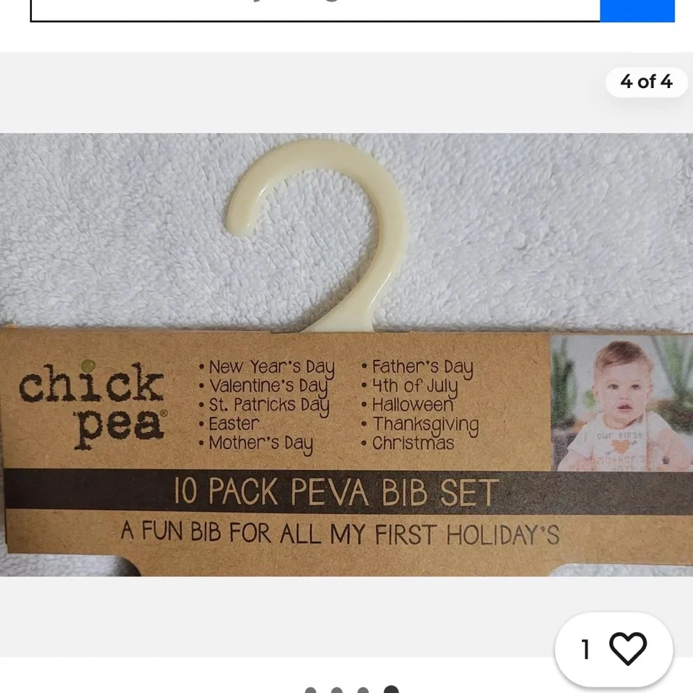 NWT pack of 10 CHICK PEA Baby Bibs,